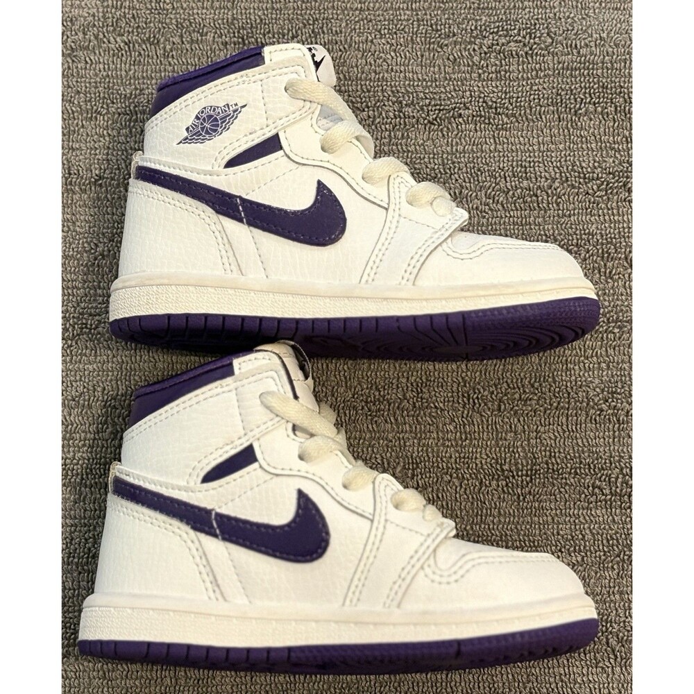 Jordan 1 High OG White Court Purple High Top Sneakers US 7C CU0450-151